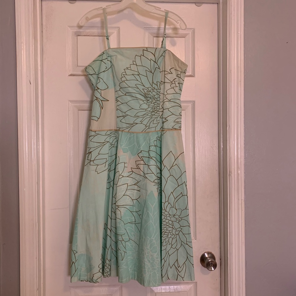 Elevenses floral pattern strapless midi dress